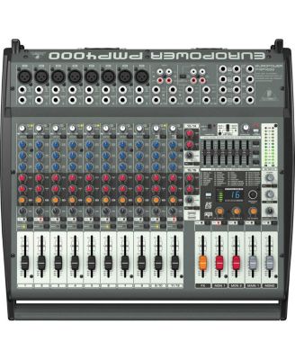 Europower PMP4000 1600-Watt 16-Channel Powered Mixer with Multi-FX Processor and FBQ Feedback Detection System