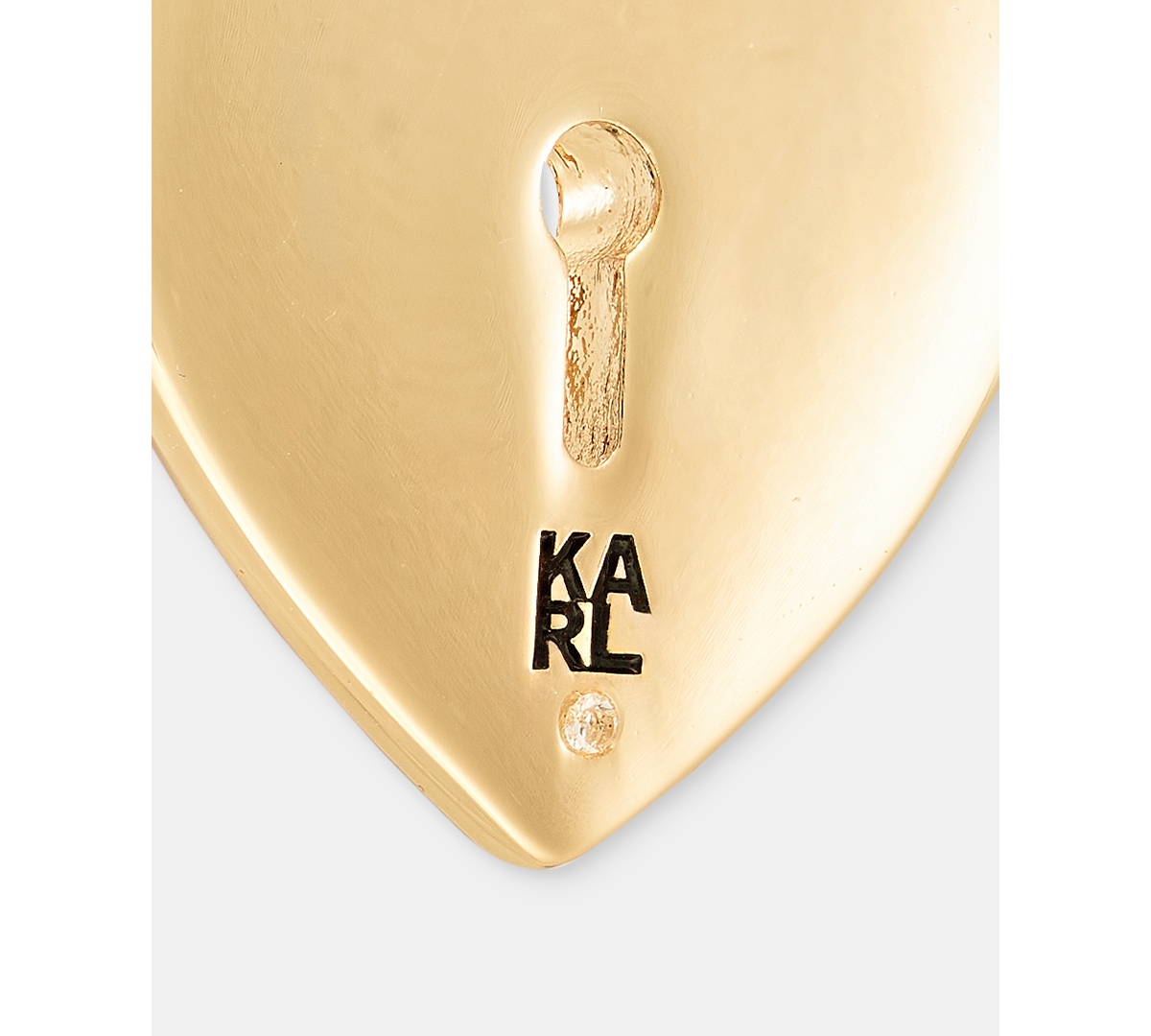 Karl Lagerfeld Paris Pave Heart Lock Drop Earrings