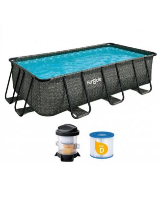 13 Ft Oasis Designer Lap Above Ground Pool w/ Pump, Dark Herringbone