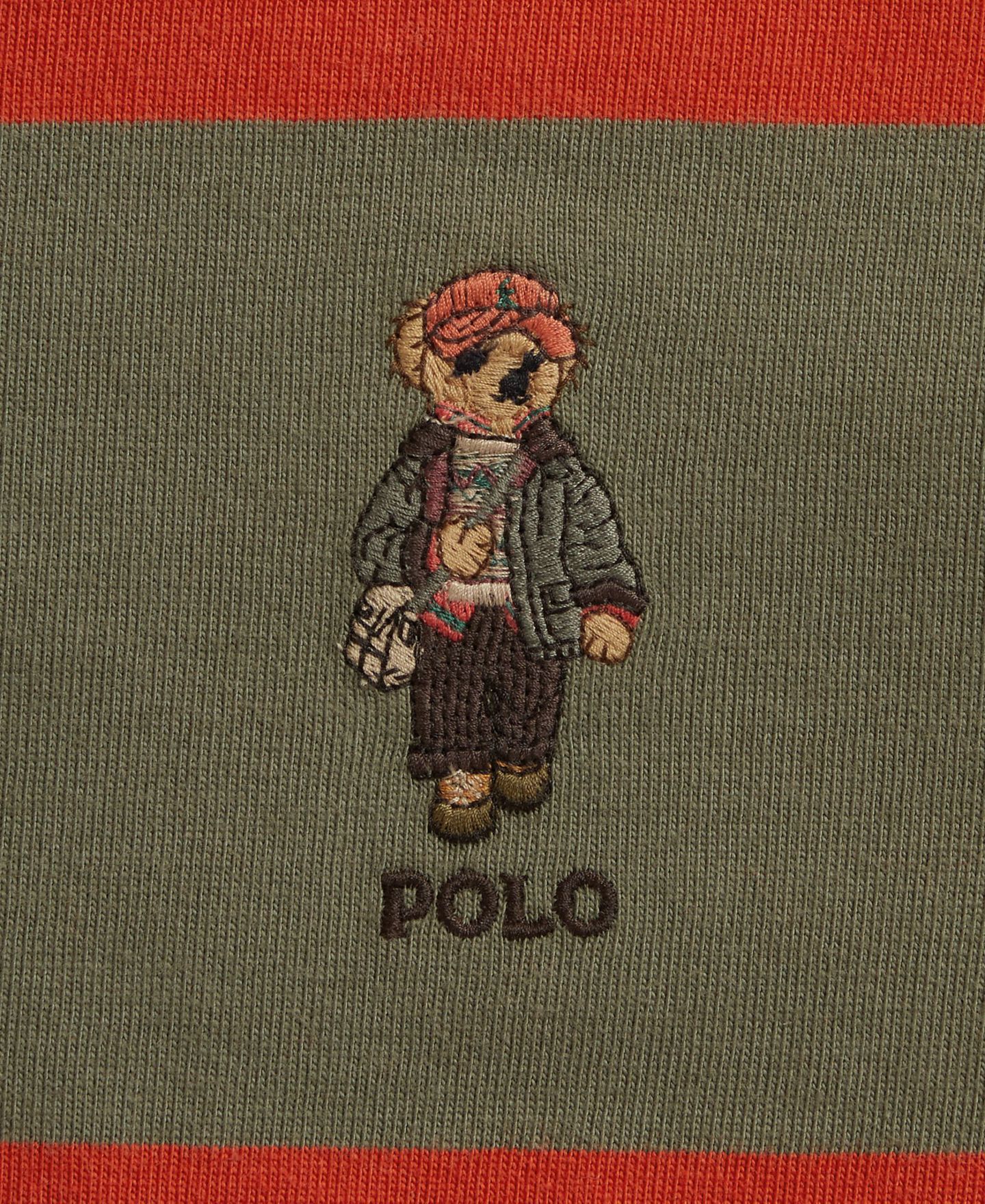 Поло Polo Ralph Lauren Polo Bear Rugby Polo для мальчиков, цвет: Оранжевый разноцветный — фото 5