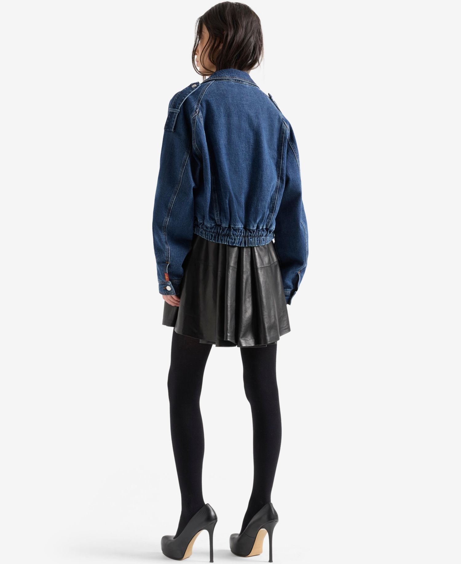 Women's Aviator Relaxed-Fit Zip-Front Short Jacket