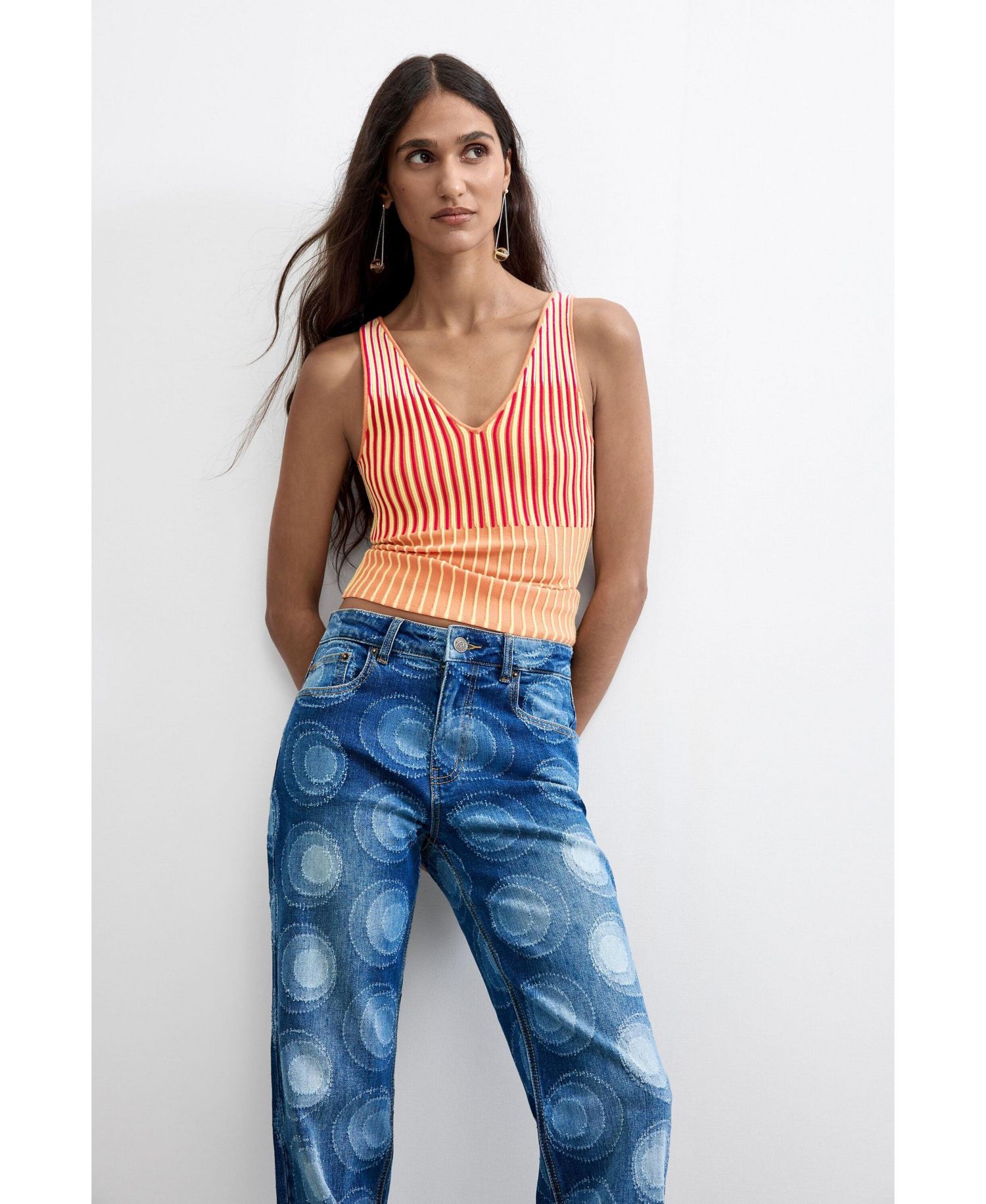 Women's Printed Denim Drousers