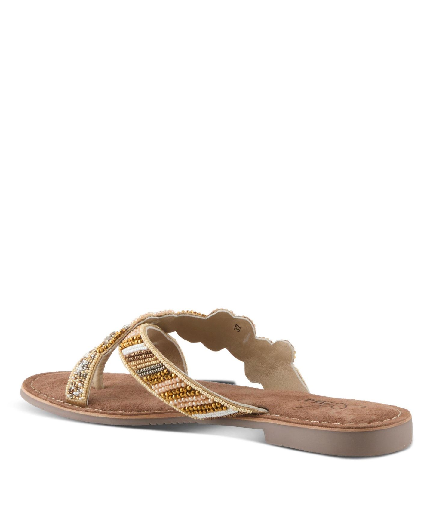 Женские сандалии Azura Sweetums Flat Sandal with Suede Upper, цвет: Бежевый разноцветный — фото 7