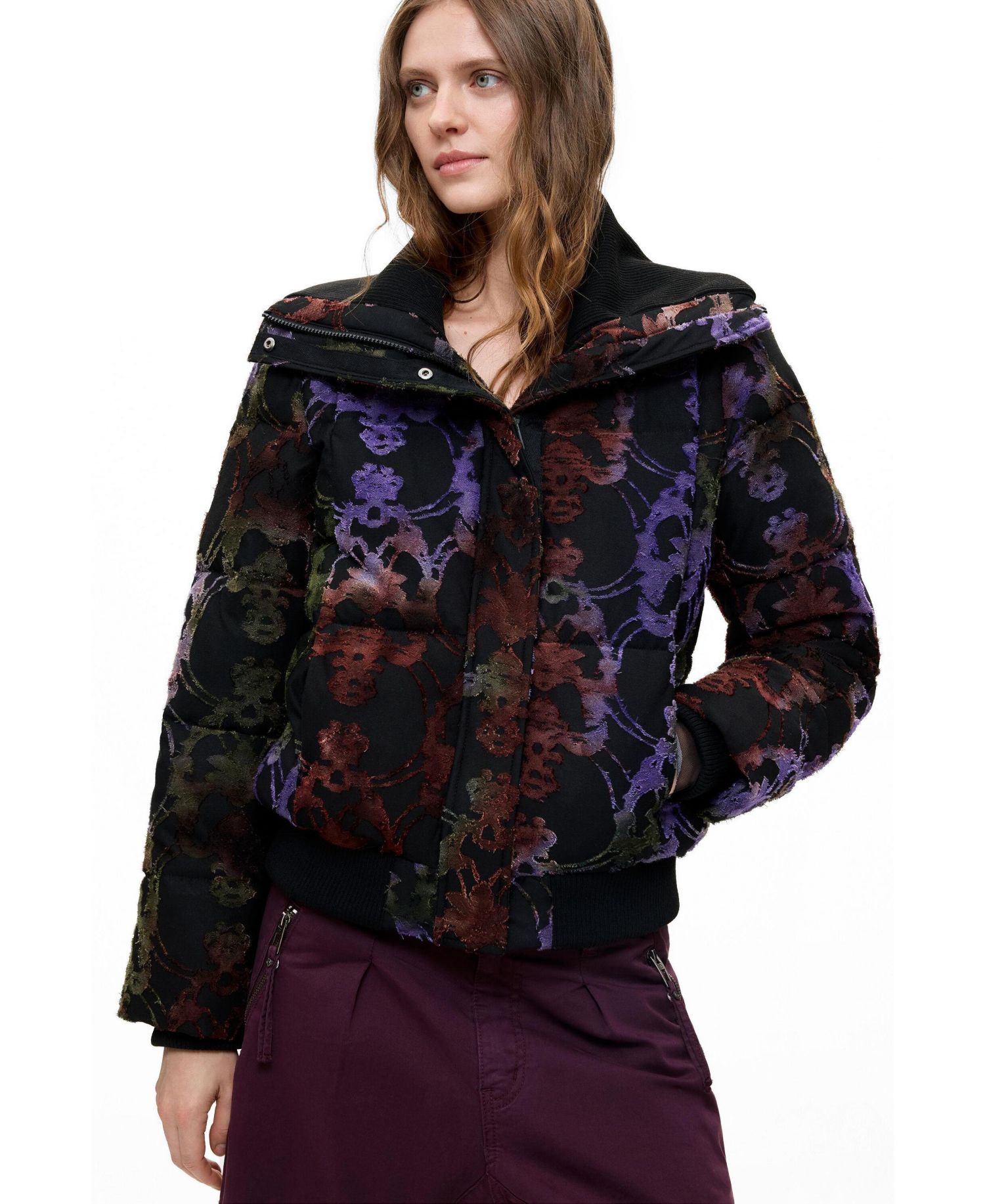 Women's Short Padded flocked Coat