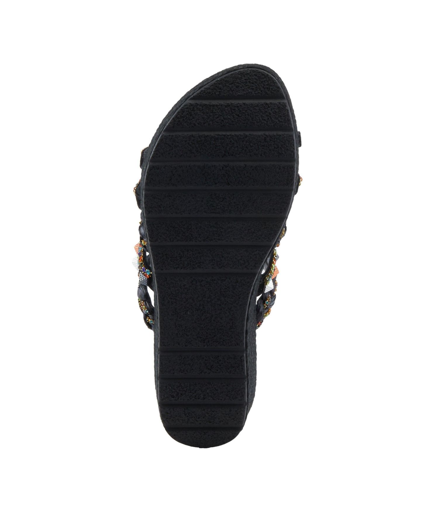 Женские сандалии Azura Shinychic Wedge Sandal with Suede Upper, цвет: Чёрный разноцветный — фото 6