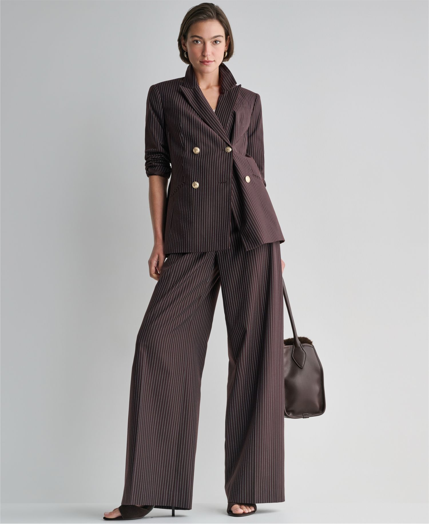 Women's Double-Breasted Pinstripe Blazer