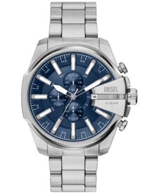 Men's Mega Chief Slim Quartz Chronograph Silver Stainless Steel Watch 48mm