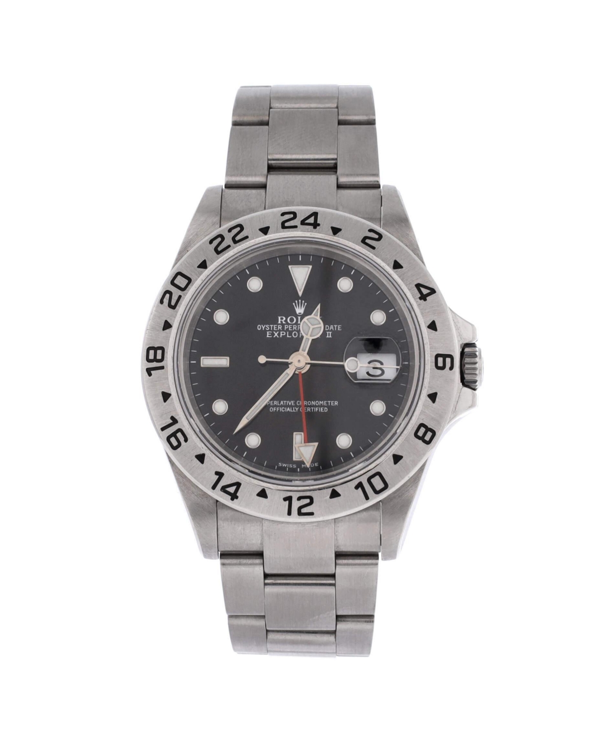 PreOwned Rolex Oyster Perpetual Explorer Ii Automatic Watch in Stainless Steel 40mm  Dial color black