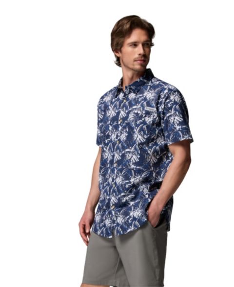 Мужская рубашка Columbia Harbor Peak Short-Sleeve, цвет: Тёмно-синий