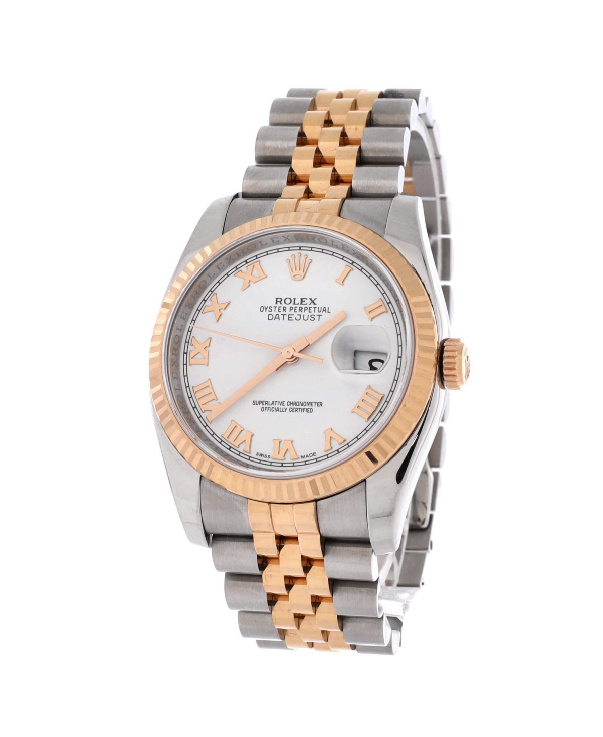 Pre-Owned Rolex Oyster Perpetual Datejust Automatic Watch in Stainless Steel and Rose Gold 36mm