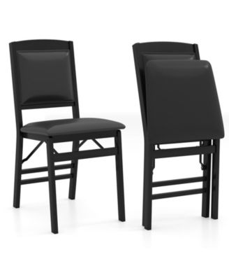 Folding Chairs Foldable Chairs with PVC Padded Seat and High Backrest