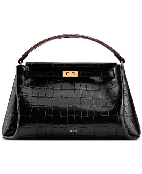Женская сумка JW PEI Carmen Embossed Pattern Small Top Handle Satchel Handbag, цвет: Чёрный