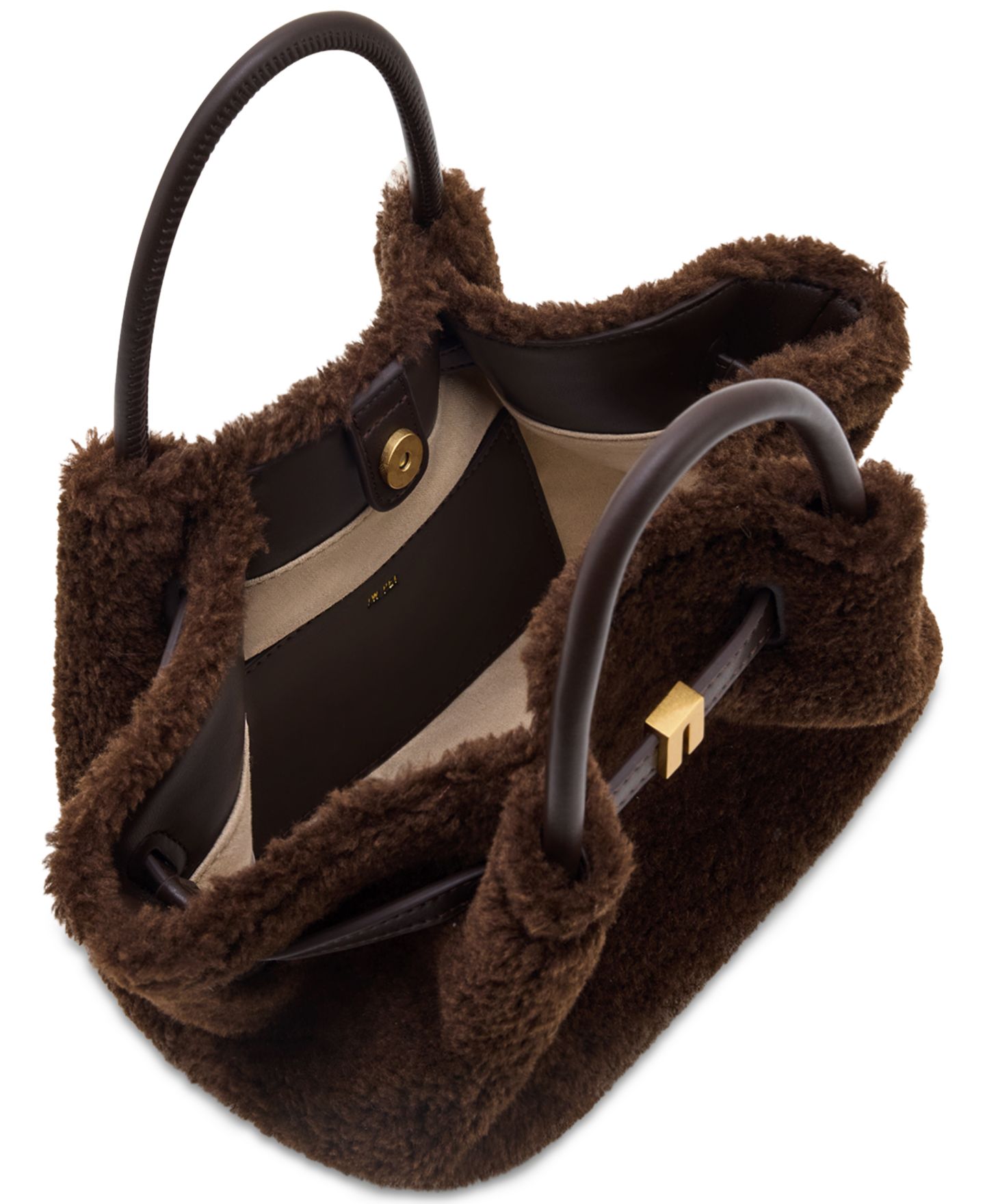 Женская сумка JW PEI Hana Mini Faux Fur Handbag, цвет: Тёмный коричневый — фото 4