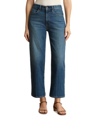 Petite High-Rise Straight-Leg Ankle Jeans