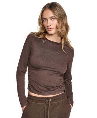 Women's Crewneck Long-Sleeve Ruched Top