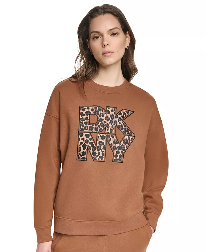 Women's Stacked Puff Outline Graphic Crewneck Pullover Sweatshirt - thumbnail 6