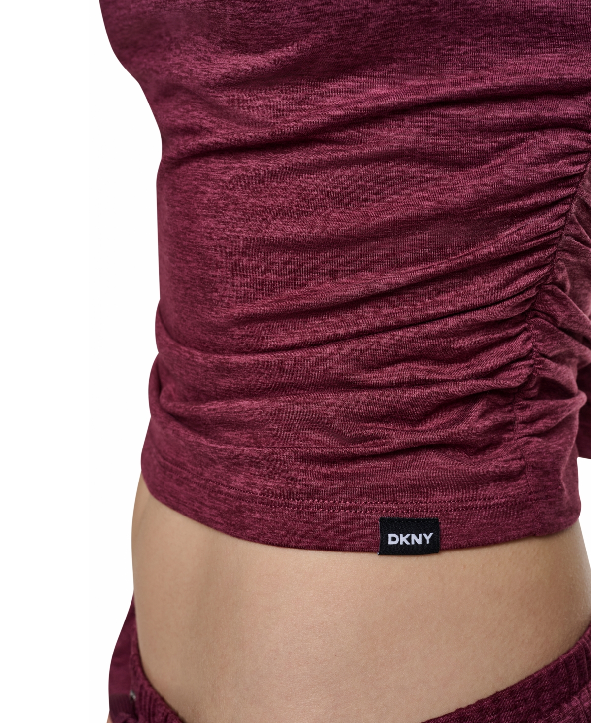Dkny Sport Women's Crewneck Long-Sleeve Ruched Top