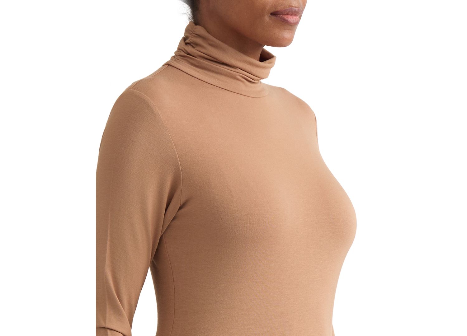 Women's Shirred Pullover Turtleneck Top