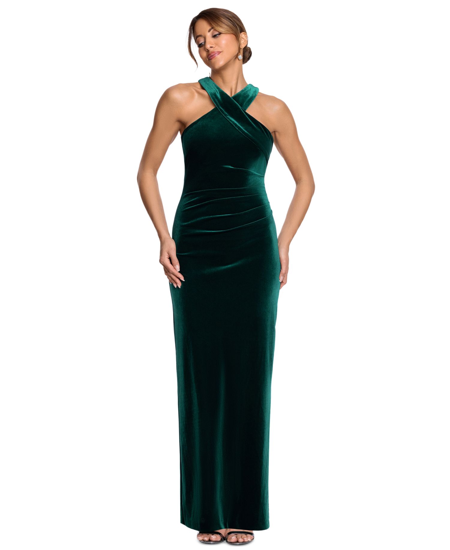 Women's Velvet Halter Gown