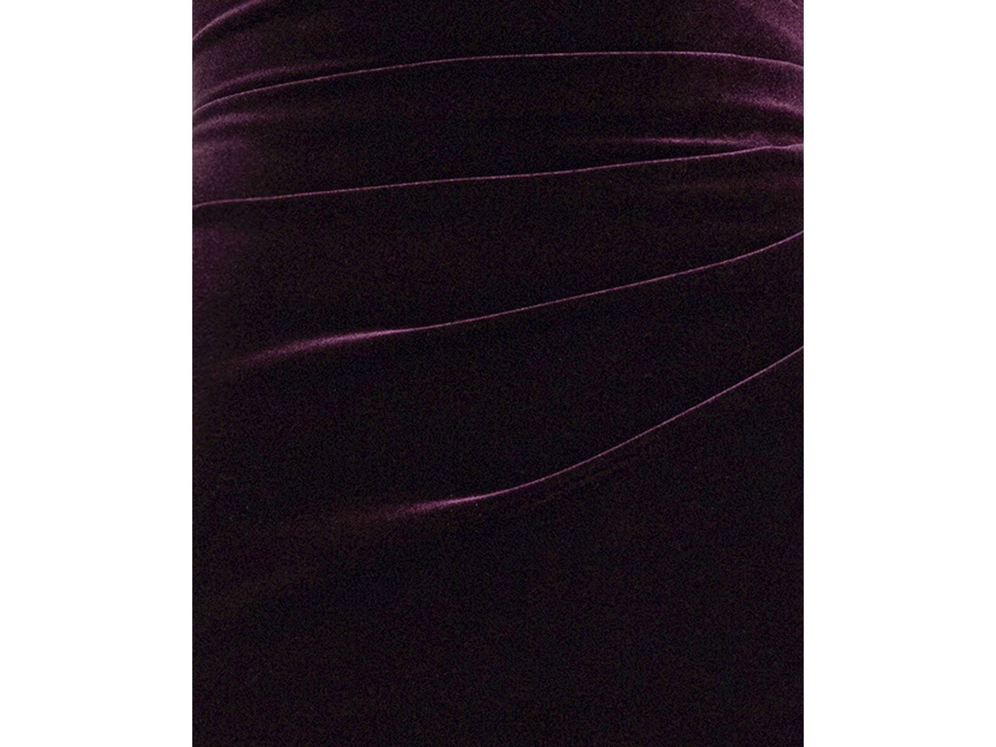 Женское платье XSCAPE Velvet Asymmetric-Neck Cap-Sleeve, цвет: Тёмно-бордовый — фото 5