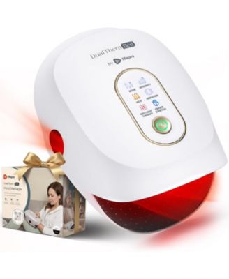 DualThera Hand Massager with Red Light Therapy, Heat & Compression – Cordless Hand Massage Machine with Finger Stretching Mode