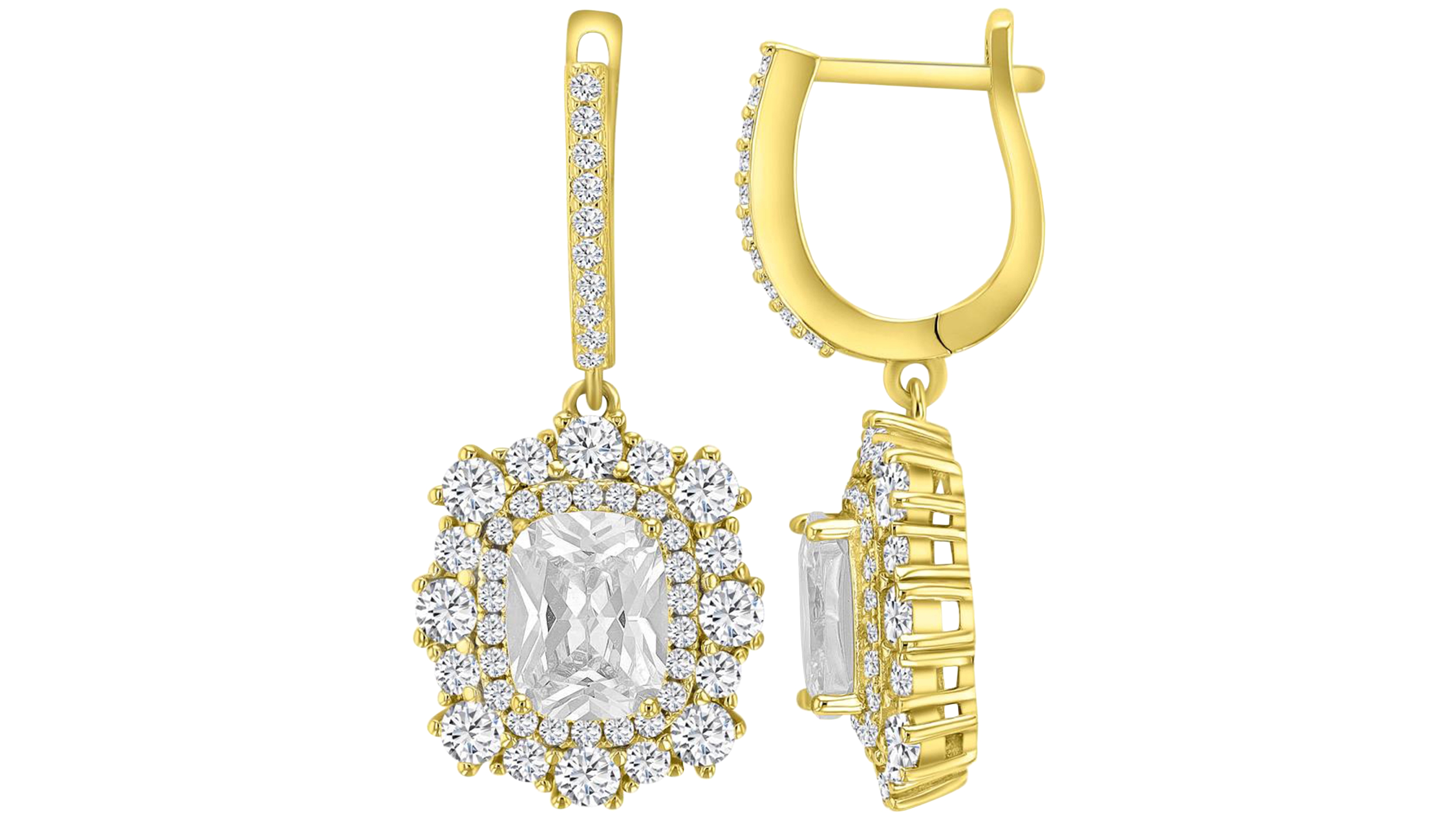 Macy's 14k Gold-Plated Elegant Crystal Drop Earrings