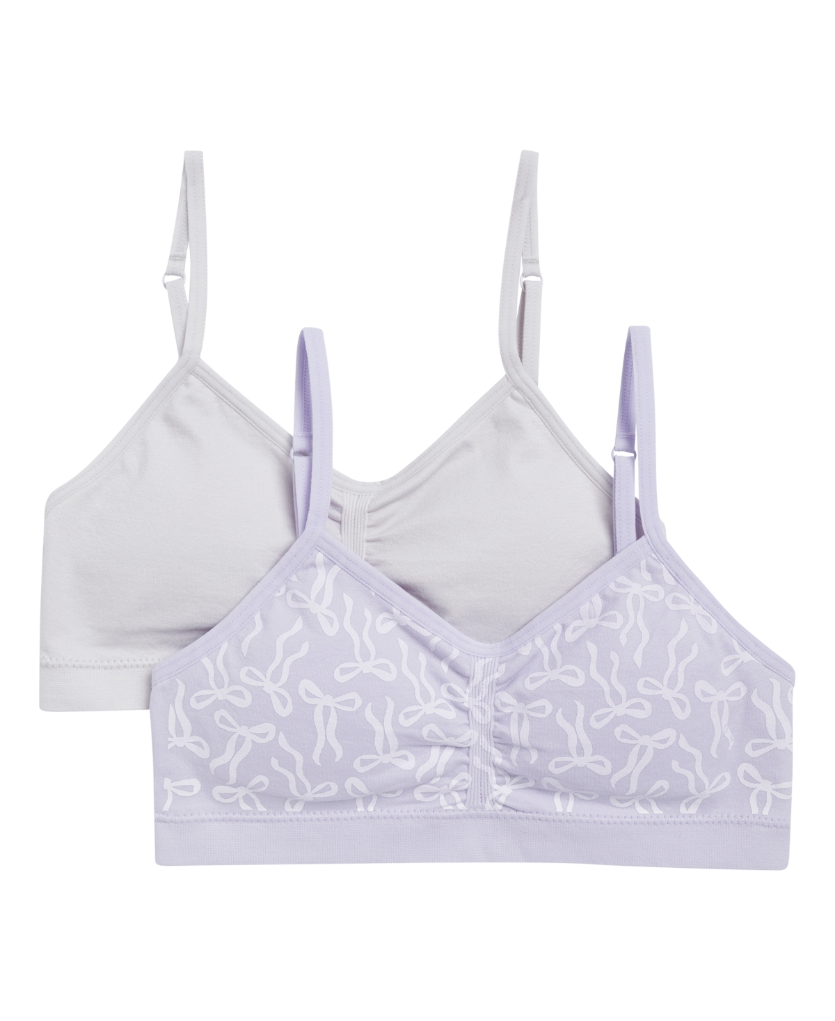 Maidenform Kids' Little & Big Girls 2-pack Seamless Ruched Bras In Purple