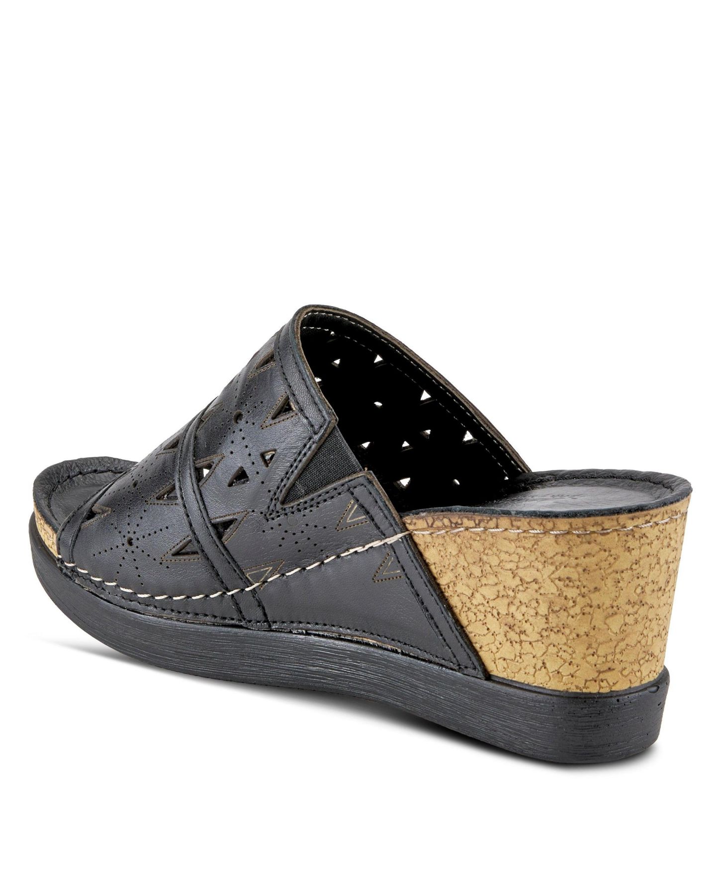 Женские сандалии Spring Step Fusawedge Slip-On Sandal with Cork Sole, цвет: Чёрный — фото 4