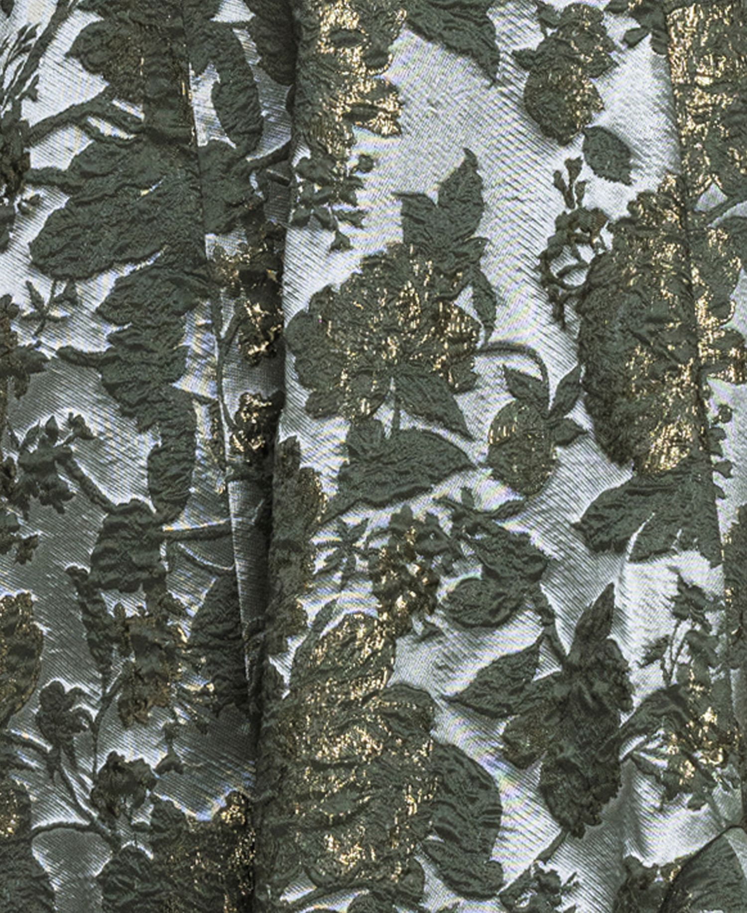 Petite Strapless Brocade Asymmetrical Hem Midi Dress