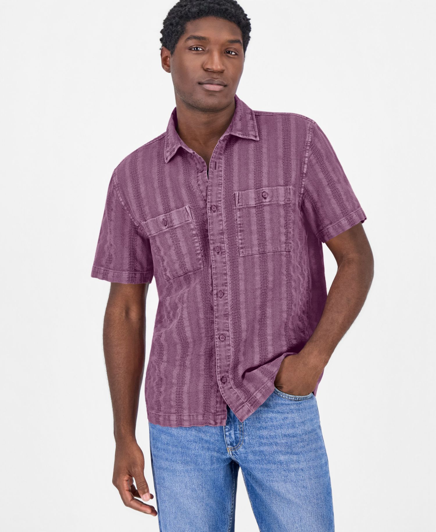Men's Addams Short-Sleeve Textured Shirt