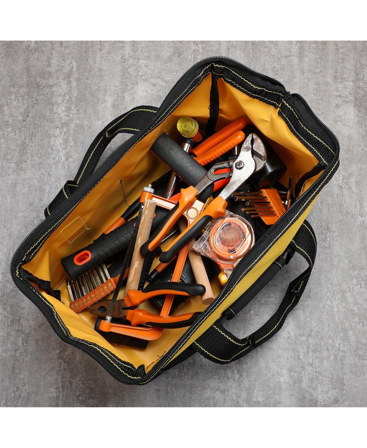 Xdovet Tool Bag Waterproof Hard Bottom Heavy Duty Tote Electrician Carpenter Mechanic
