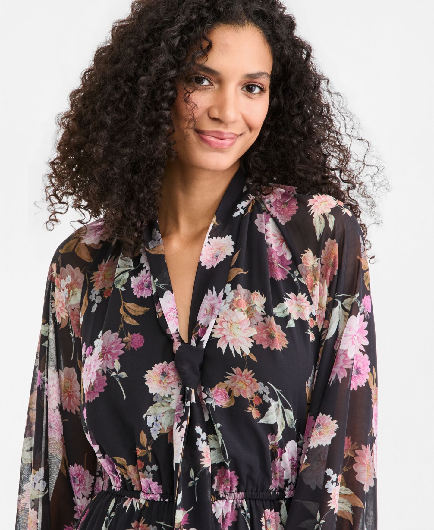 Женское платье On 34th Long-Sleeve Floral High-Low, цвет: С принтом — фото 5