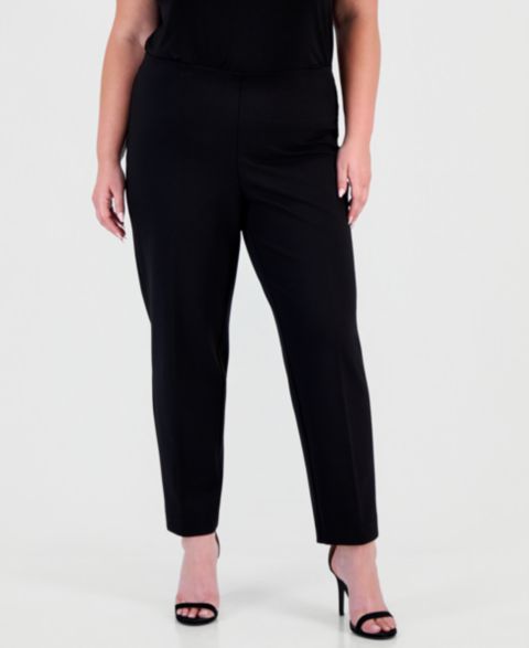 Женские брюки Anne Klein Plus Size Hollywood Slim-Fit Ankle, цвет: Чёрный
