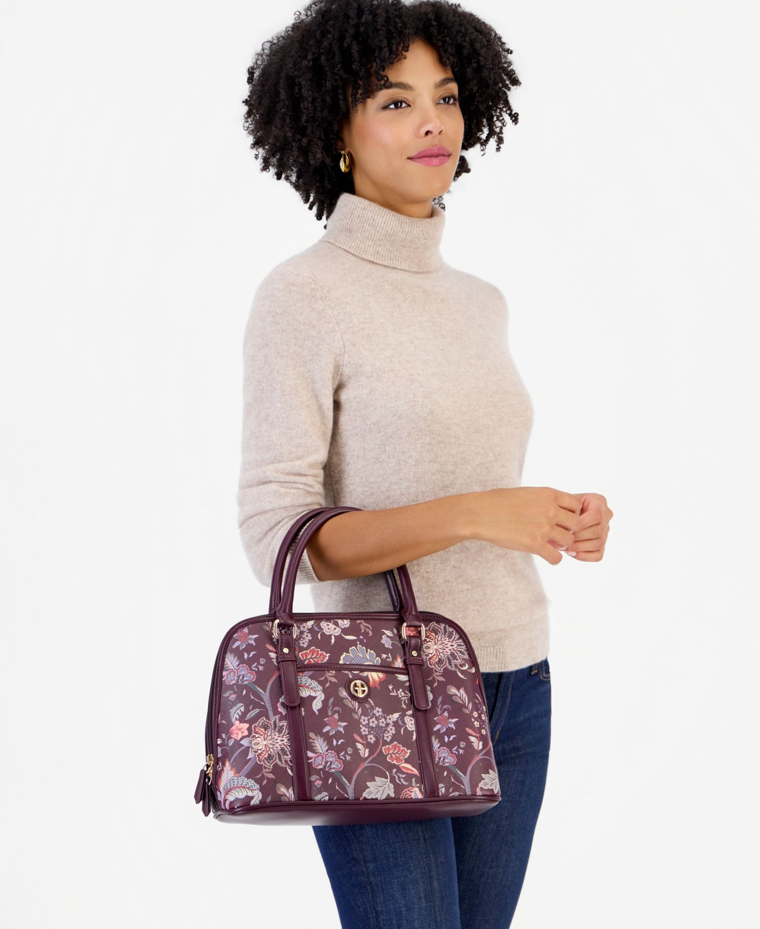 Floral Detailed Dome Satchel