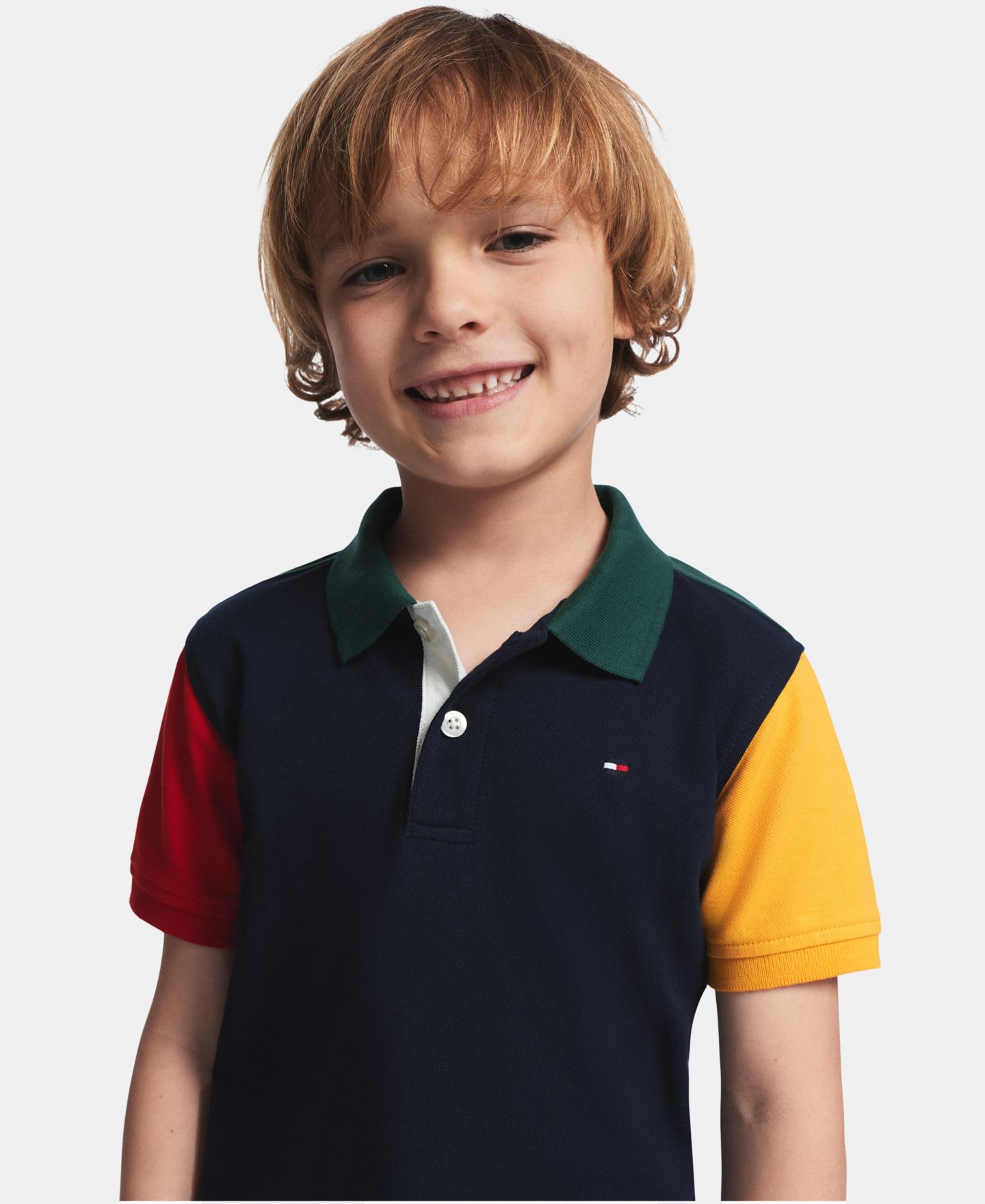 Поло Tommy Hilfiger Color-Blocked Short-Sleeve Polo Shirt для мальчиков, цвет: Тёмно-синий — фото 4