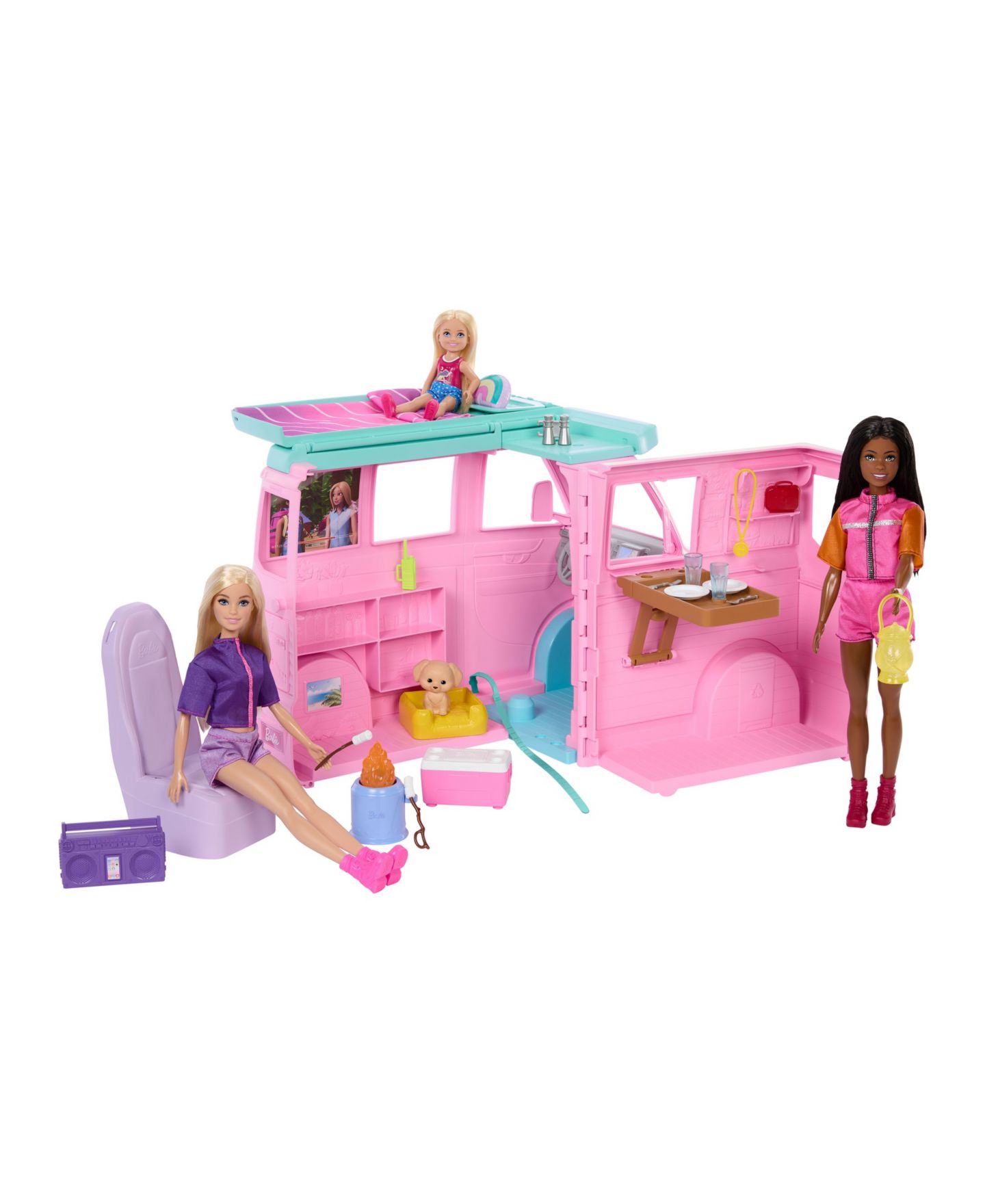 Детский игровой набор Barbie Dream Land Road Trip Camper 20-Piece Playset with Puppy & Travel Accessories — фото 3