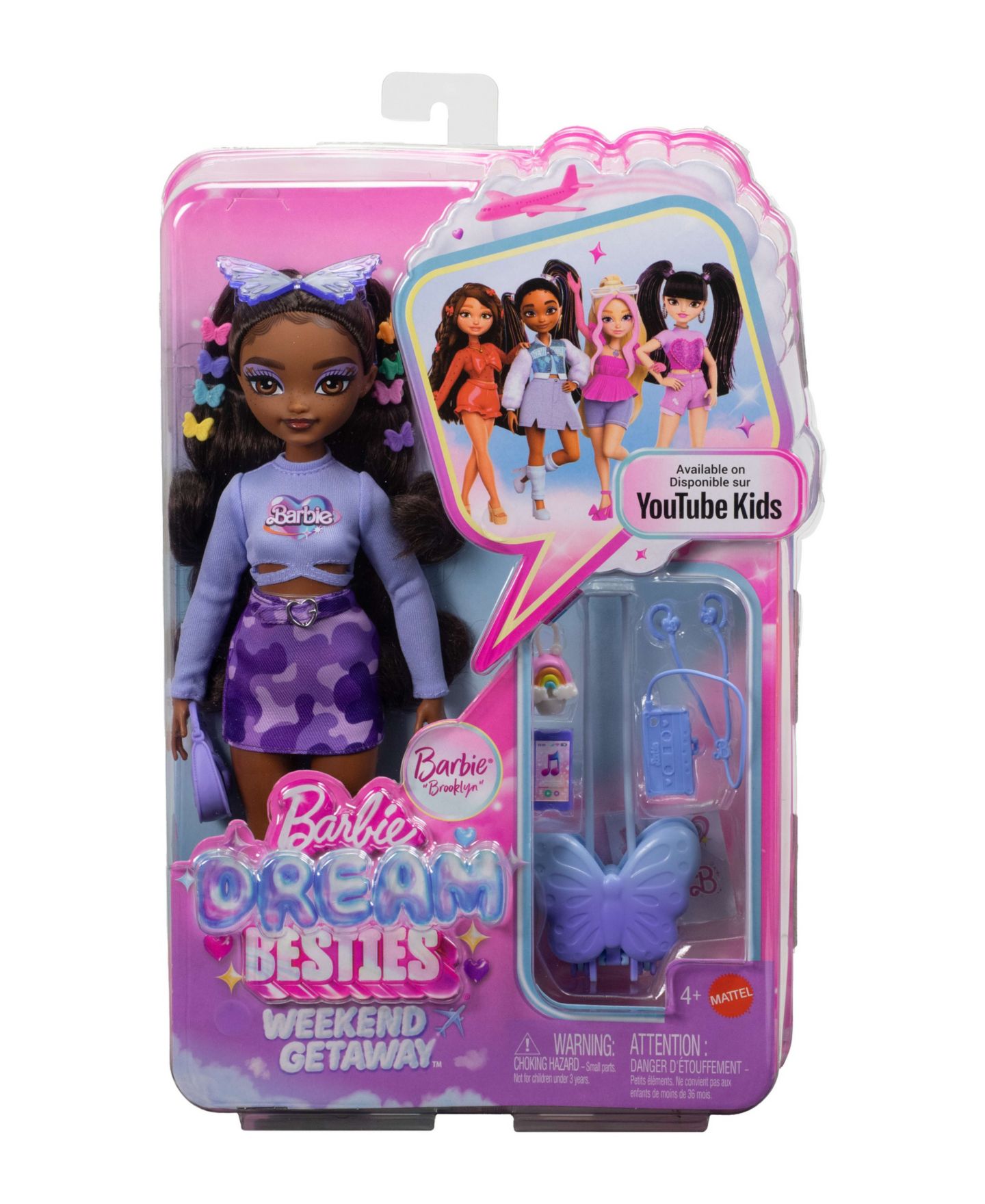 Кукла Barbie Dream Besties Weekend Getaway Brooklyn 12.75 дюйма с дорожными аксессуарами — фото 4