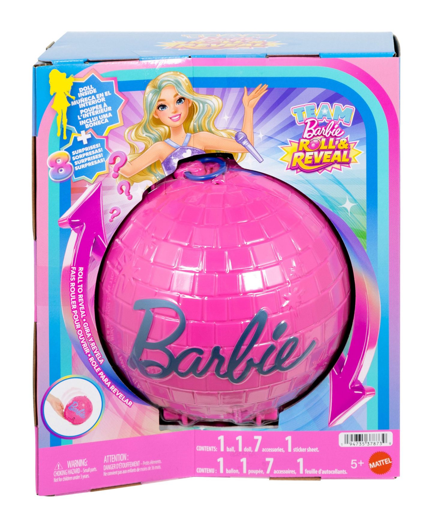 Детская кукла Barbie Roll & Reveal Pop Star 10.5" Fashion Doll with 8 Surprises — фото 6