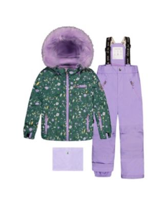 Little and Big Girl 6-16 Two Piece Play Snowsuit Mini Flower Print