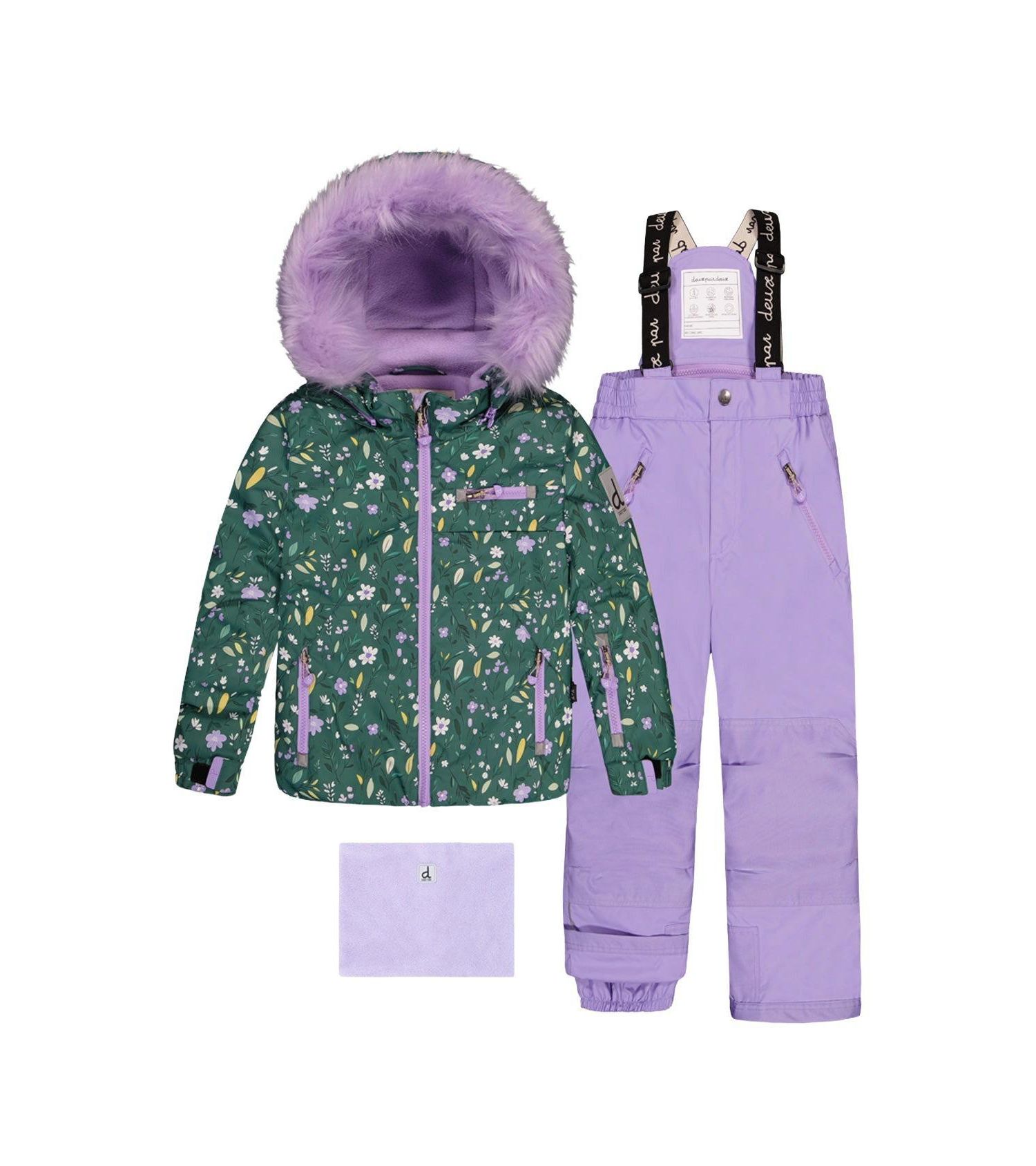 Little and Big Girl 6-16 Two Piece Play Snowsuit Mini Flower Print