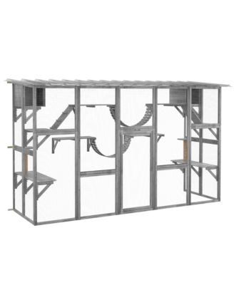 Large Outdoor Catio Cat Enclosure with Shelves Bridges and Ramps