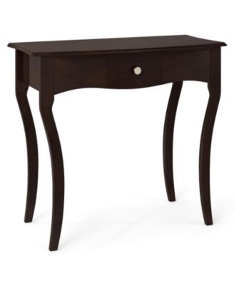 34 in. Traditional Console Table with Storage Drawer and Solid Wood Curved Legs
