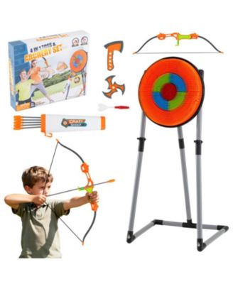 4-in-1 Axe Throwing Game Set with Bristle Target, 27.5" x 19.5" x 55", Ages 8+
