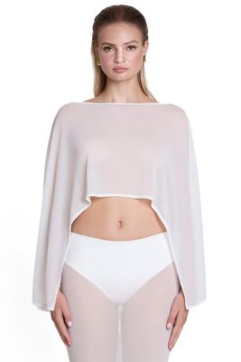 Women's Imogen Sheer Mesh Long-Sleeve Boat Neck Cape
