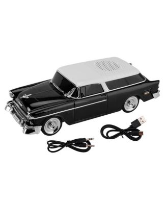 Retro Car Bluetooth Speaker with TWS Stereo, LED Party Lights and FM Radio