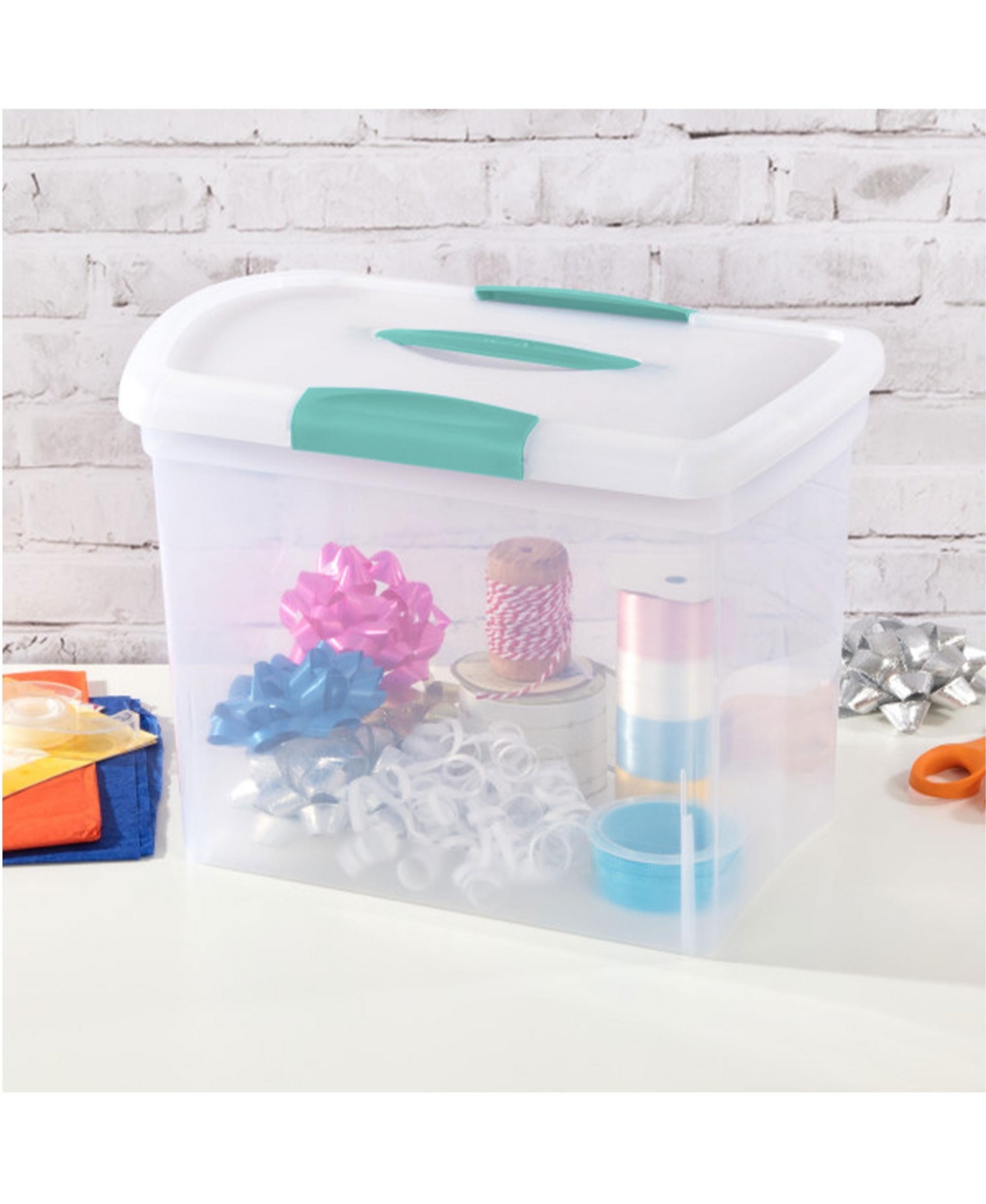 Sterilite Large Nesting ShowOffs, Stackable Clear File Box with Lid, (6 Pack)