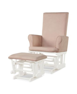 Glider and Ottoman Cushion Set Wooden Baby Nursery Rocking Chair
