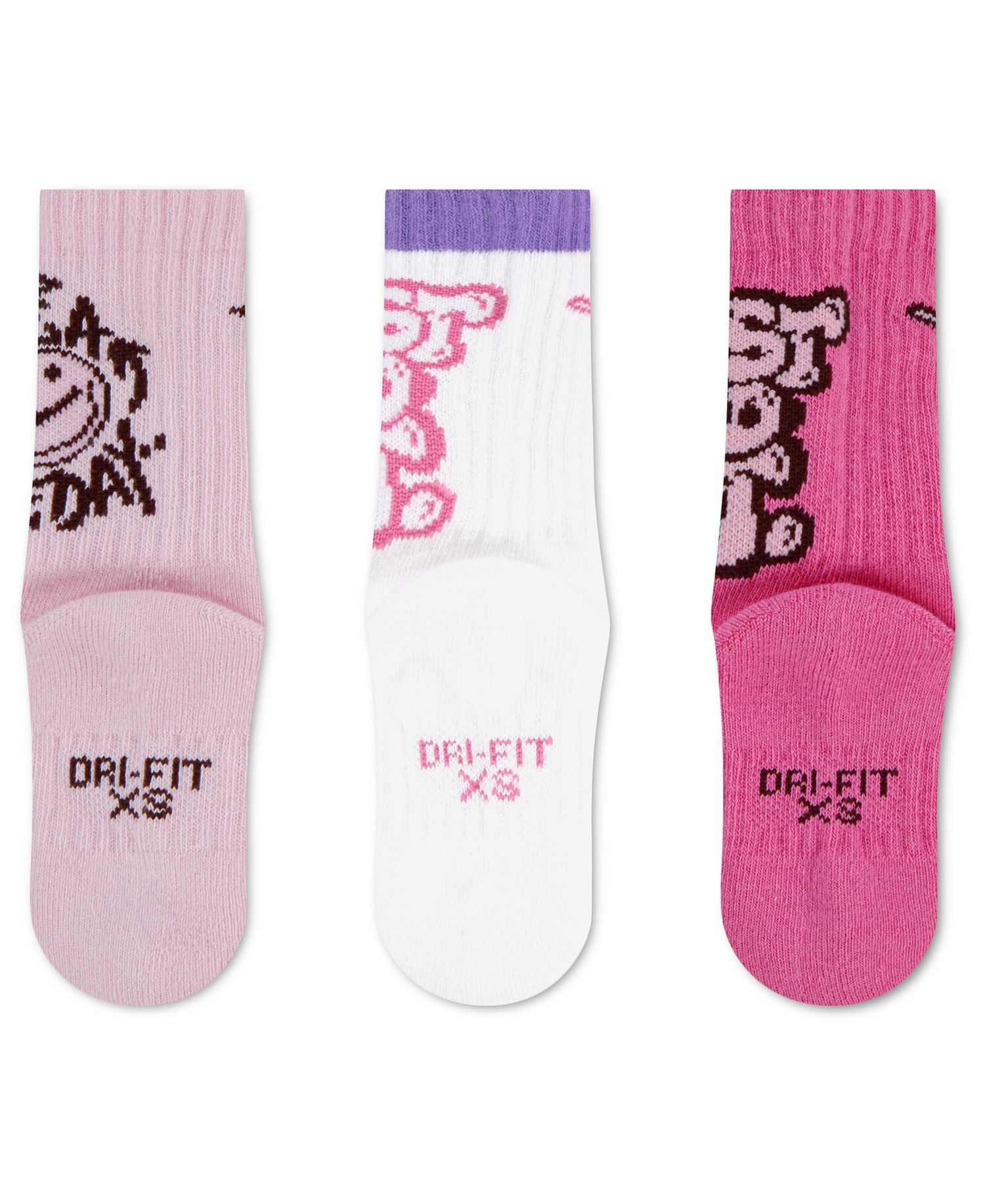 Boys' and Girls' 7-11 Dri-FIT Have A Nike Day Graphics Crew Socks, 6-Pack