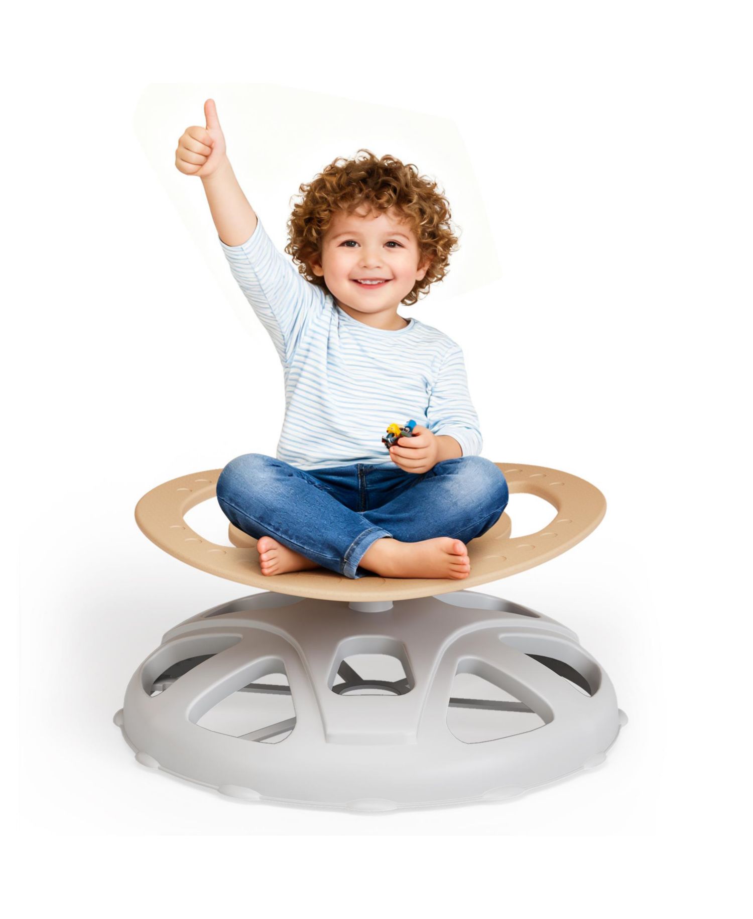Kids Sensory Swivel Chair, Spinning Chair for Autistic Kids with Safety Handle and Non-Slip Design, Training Body Coordination