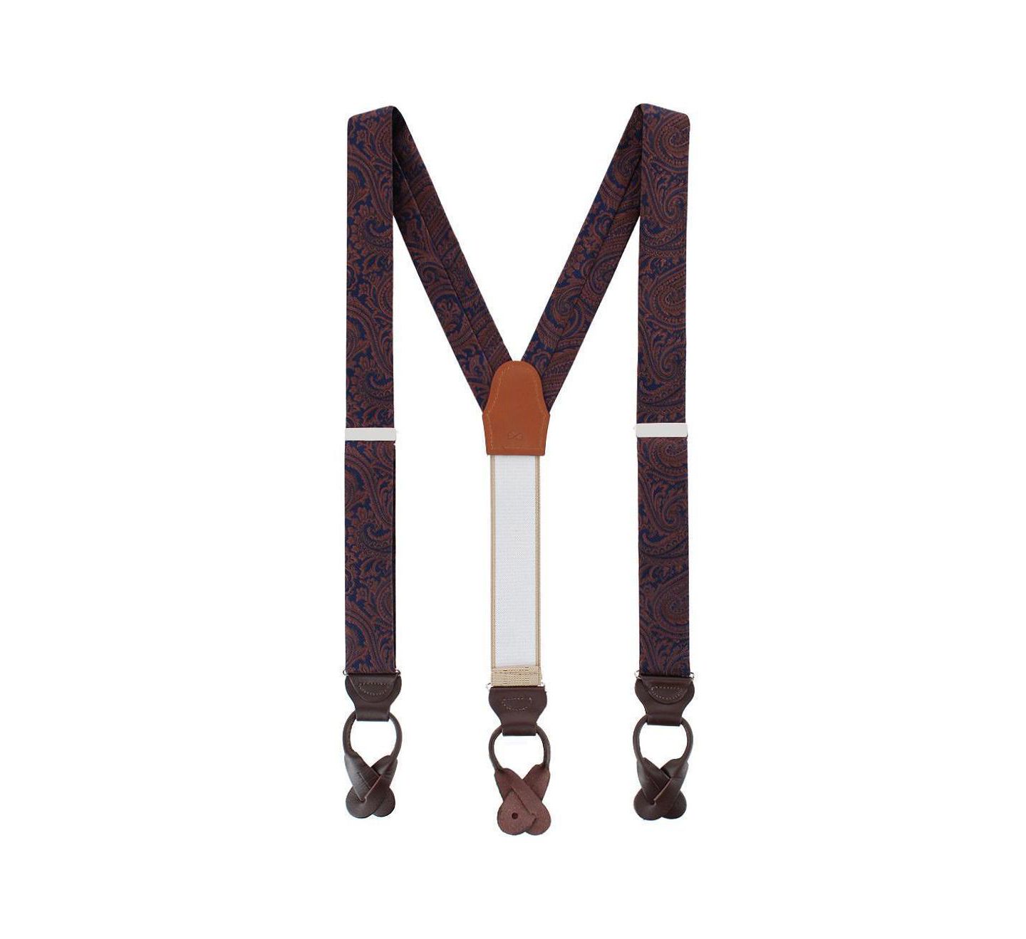 Мужские ремни TRAFALGAR Sobee Paisley Silk Brace and Bow Tie Set, цвет: Коричневый — фото 2